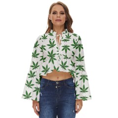 Weed Pattern Boho Long Bell Sleeve Top by Valentinaart