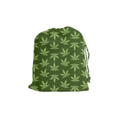 Weed Pattern Drawstring Pouch (medium) by Valentinaart