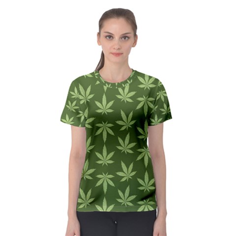 Weed Pattern Women s Sport Mesh Tee by Valentinaart