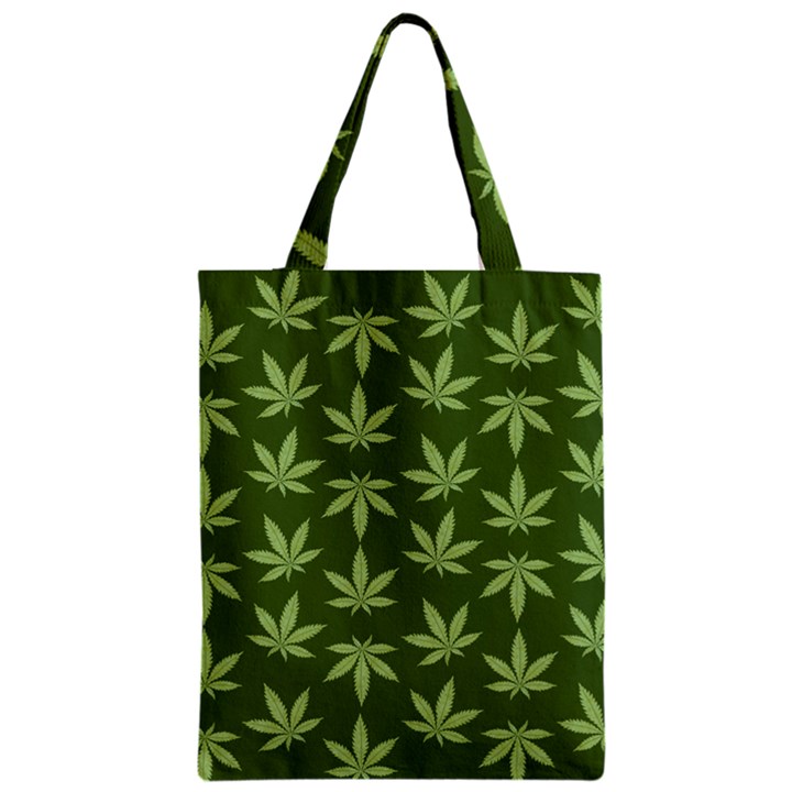 Weed Pattern Zipper Classic Tote Bag