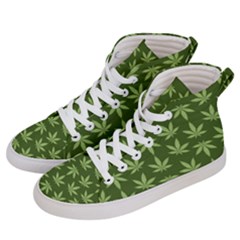 Weed Pattern Women s Hi-top Skate Sneakers by Valentinaart