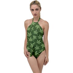 Weed Pattern Go With The Flow One Piece Swimsuit by Valentinaart