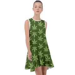 Weed Pattern Frill Swing Dress by Valentinaart