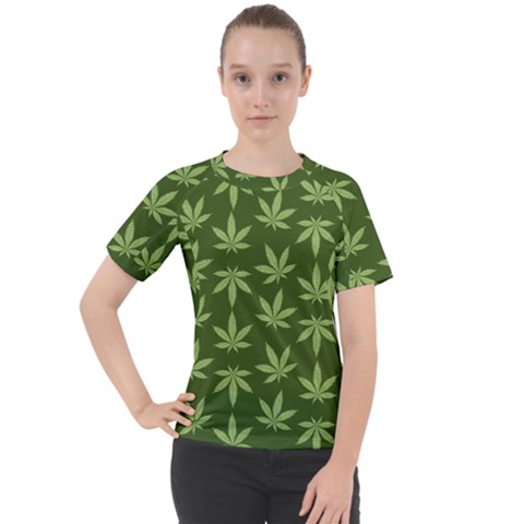 Weed Pattern Women s Sport Raglan Tee by Valentinaart