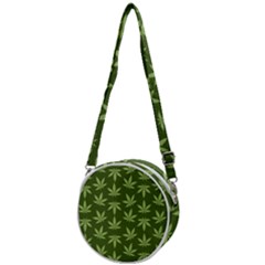 Weed Pattern Crossbody Circle Bag by Valentinaart