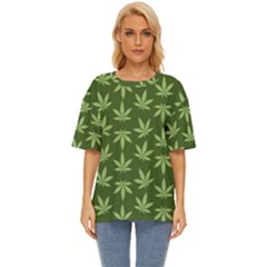 Weed Pattern Oversized Basic Tee by Valentinaart