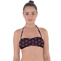 Weed Pattern Halter Bandeau Bikini Top View1