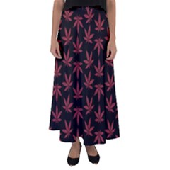 Weed Pattern Flared Maxi Skirt by Valentinaart