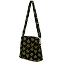 Weed Pattern Zipper Messenger Bag View2