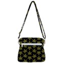 Weed Pattern Zipper Messenger Bag View3