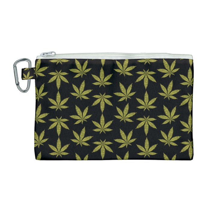 Weed Pattern Canvas Cosmetic Bag (Large)