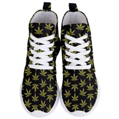 Weed Pattern Women s Lightweight High Top Sneakers by Valentinaart