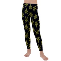 Weed Pattern Kids  Lightweight Velour Leggings