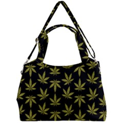 Weed Pattern Double Compartment Shoulder Bag