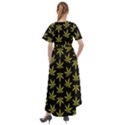 Weed Pattern Front Wrap High Low Dress View2