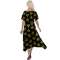 Weed Pattern Cross Front Sharkbite Hem Maxi Dress View2