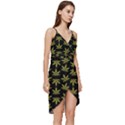 Weed Pattern Wrap Frill Dress View3