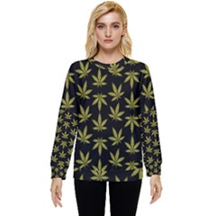 Weed Pattern Hidden Pocket Sweatshirt