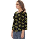 Weed Pattern Cut Out Wide Sleeve Top View2