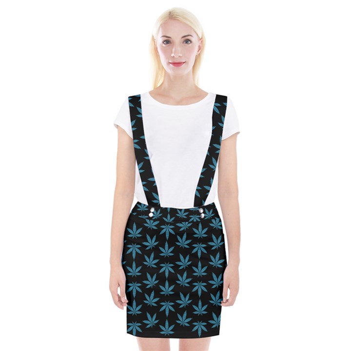 Weed Pattern Braces Suspender Skirt