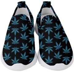 Weed Pattern Kids  Slip On Sneakers by Valentinaart