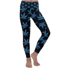 Weed Pattern Kids  Lightweight Velour Classic Yoga Leggings by Valentinaart