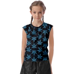 Weed Pattern Kids  Raglan Cap Sleeve Tee