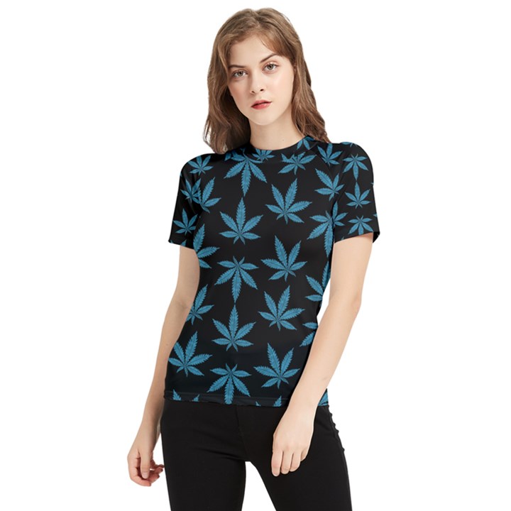 Weed Pattern Women s Short Sleeve Rash Guard