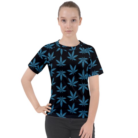 Weed Pattern Women s Sport Raglan Tee by Valentinaart