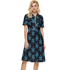 Weed Pattern Button Top Knee Length Dress by Valentinaart