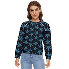 Weed Pattern Women s Long Sleeve Raglan Tee