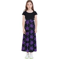 Weed Pattern Kids  Flared Maxi Skirt by Valentinaart