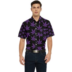 Weed Pattern Men s Short Sleeve Pocket Shirt 