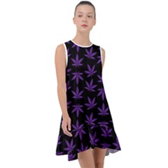 Weed Pattern Frill Swing Dress by Valentinaart