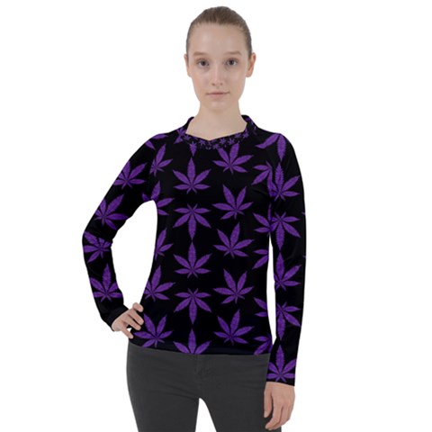 Weed Pattern Women s Pique Long Sleeve Tee by Valentinaart