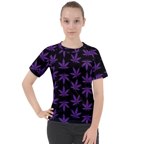 Weed Pattern Women s Sport Raglan Tee by Valentinaart