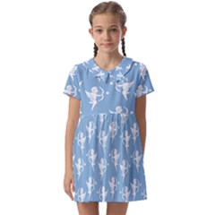 Cupid Pattern Kids  Asymmetric Collar Dress by Valentinaart