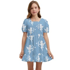 Cupid Pattern Kids  Short Sleeve Dolly Dress by Valentinaart