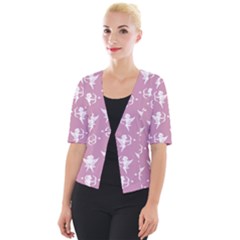 Cupid Pattern Cropped Button Cardigan by Valentinaart