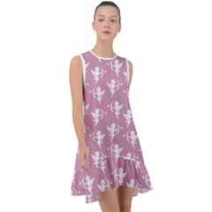 Cupid Pattern Frill Swing Dress