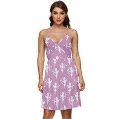 Cupid Pattern V-neck Pocket Summer Dress 