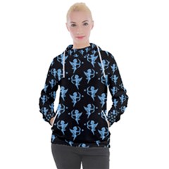 Cupid Pattern Women s Hooded Pullover by Valentinaart