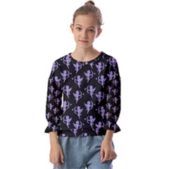 Cupid Pattern Kids  Cuff Sleeve Top