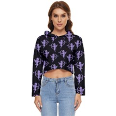 Cupid Pattern Women s Lightweight Cropped Hoodie