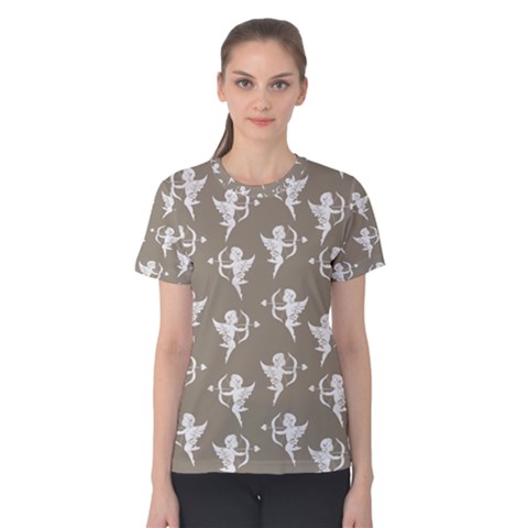 Cupid Pattern Women s Cotton Tee by Valentinaart