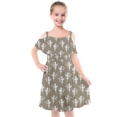 Cupid Pattern Kids  Cut Out Shoulders Chiffon Dress by Valentinaart