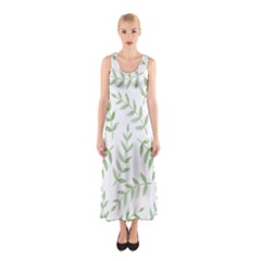 Tropical Pattern Sleeveless Maxi Dress