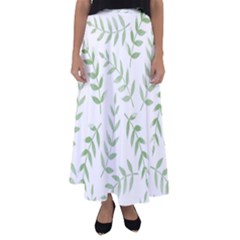 Tropical Pattern Flared Maxi Skirt