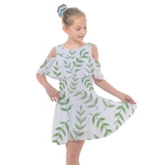 Tropical Pattern Kids  Shoulder Cutout Chiffon Dress by Valentinaart