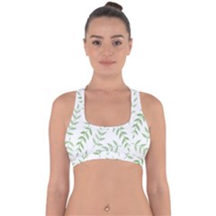 Tropical Pattern Cross Back Hipster Bikini Top  by Valentinaart